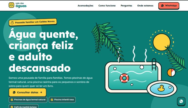 Topo do site demo Vale das Águas